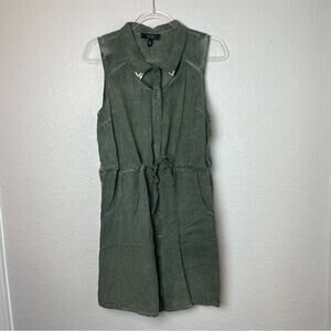 BNWT! JESSICA SIMPSON Green Sleeveless Button-Up Acid Wash Dress Size L